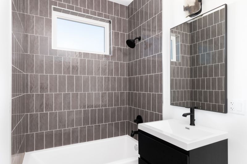 Bathroom with Textured Tile Wall